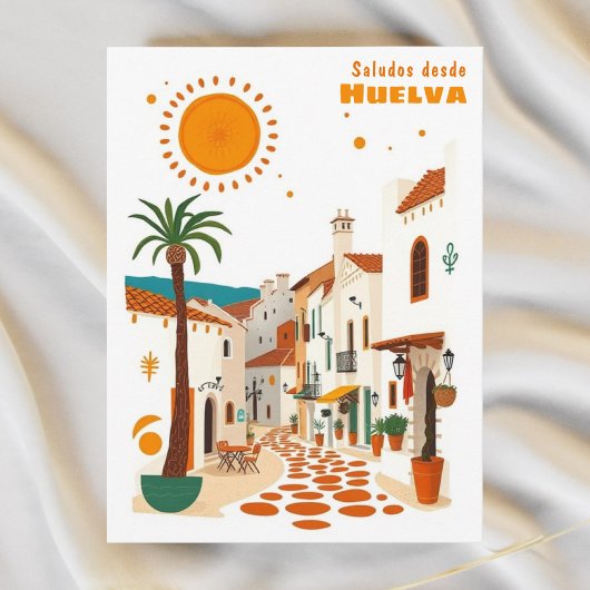 Huelva Spanje mediterrane witte stad Briefkaart