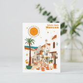 Huelva Spanje mediterrane witte stad Briefkaart (Staand voorkant)