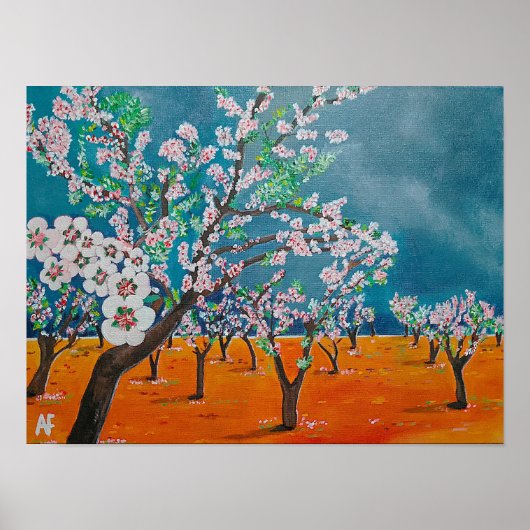 Huerto de Almendros Schilderij van Alfred Fox Poster (Voorkant)