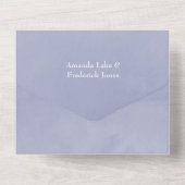 Hues Blue Floral Wedding All in One Invitation Uitnodiging (Achterkant)
