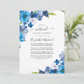 Hues of Blue Floral Online Virtual Wedding Kaart (Staand voorkant)