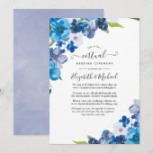 Hues of Blue Floral Online Virtual Wedding Kaart (Voorkant / Achterkant)