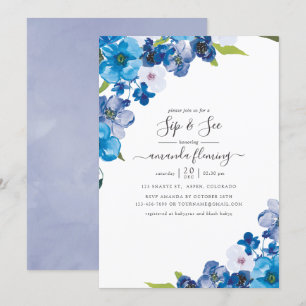 Hues of Blue Floral Sip Kaart