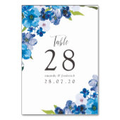 Hues of Blue Floral Wedding Kaart (Achterkant)