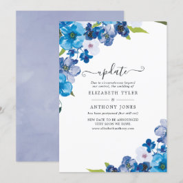 Hues of Blue Floral Wedding Update Kaart