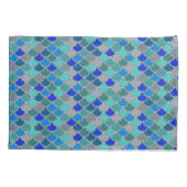 Hues of Blue Grey Scales Pattern Kussensloop (Achterkant-Links)