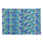 Hues of Blue Grey Scales Pattern Kussensloop (Achterkant-Rechts)