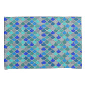 Hues of Blue Grey Scales Pattern Kussensloop (Voorkant-Rechts)