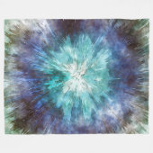 Hues of Blue Tie Dye Fleece Deken (Voorkant (Horizontaal))