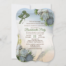 Hues of Zee Green & Succulent Bachelorette Party Kaart