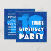 HUES van BLAUW 10e Verjaardagsfeest 10 Jaar Oud V0 Kaart (Voorkant / Achterkant)