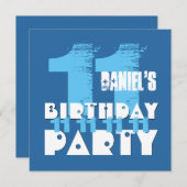 HUES VAN BLAUW 11e verjaardag van de elfde verjaar Kaart (Voorkant / Achterkant)