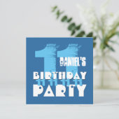 HUES VAN BLAUW 11e verjaardag van de elfde verjaar Kaart (Staand voorkant)