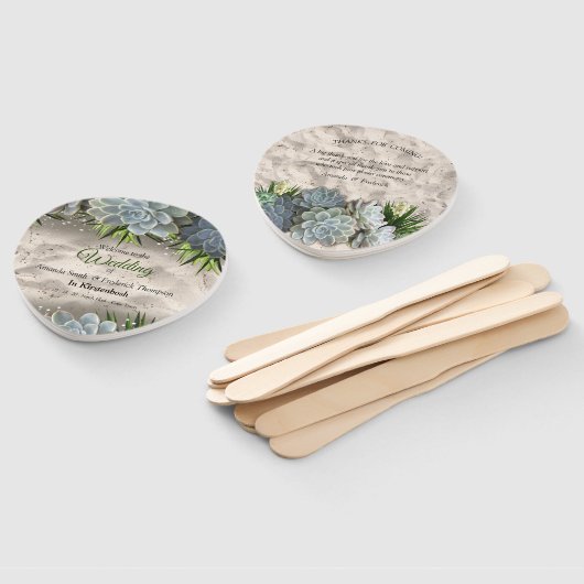 Hues van bleke blues handwaaier (Niet-gemonteerd)