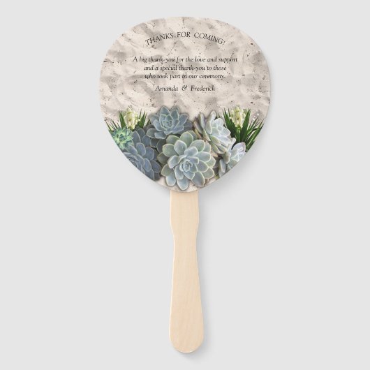 Hues van bleke blues handwaaier (Achterkant)