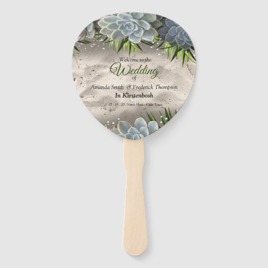 Hues van bleke blues handwaaier (Voorkant)