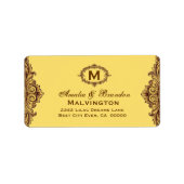 Hues van Gouden  Monogram Curlicue V05 Etiket (Voorkant)