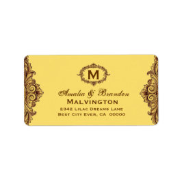 Hues van Gouden  Monogram Curlicue V05 Etiket