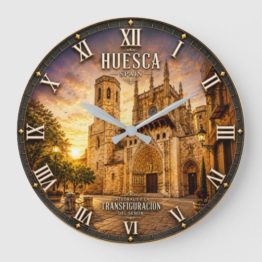 Huesca Spain Catedral de la Transfiguración Grote Klok (Voorkant)