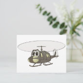 Huey Helicopter Cartoon Briefkaart (Staand voorkant)