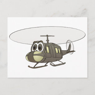 Huey Helicopter Cartoon Briefkaart