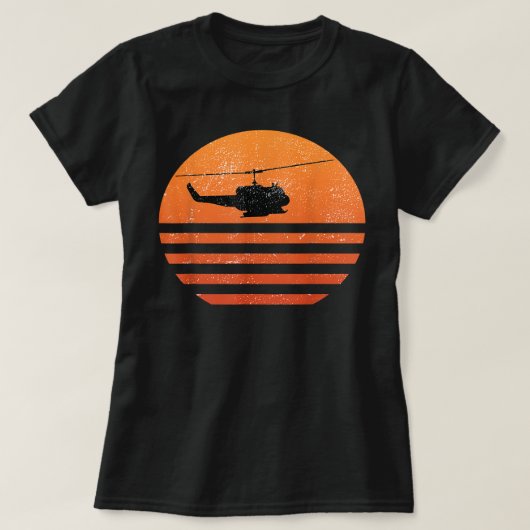 Huey Helicopter UH-1 Vietnam War Vetera T-shirt (Design voorkant)