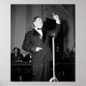 Huey Long Giving A Speech - 1935 Poster (Voorkant)