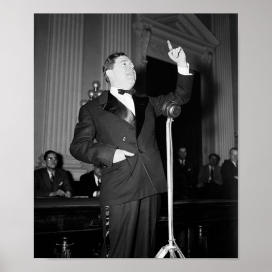 Huey Long Giving A Speech - 1935 Poster (Voorkant)