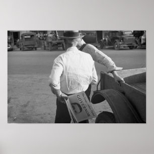 Huey Long Supporter in Louisiana, jaren dertig Poster