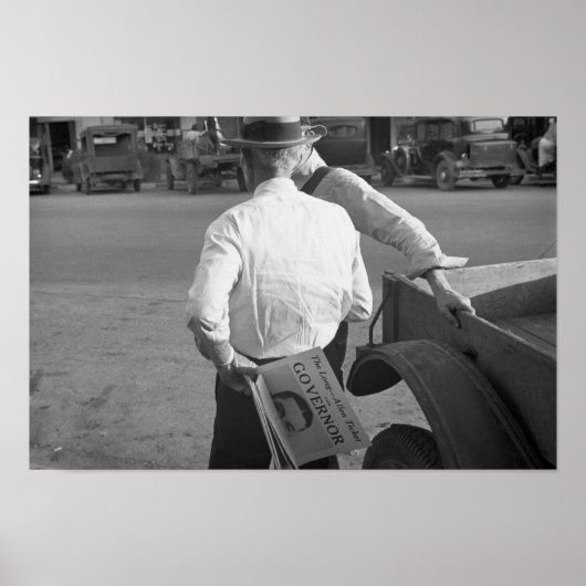 Huey Long Supporter in Louisiana, jaren dertig Poster (Voorkant)