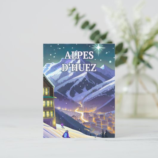 Huez Alpes Briefkaart (Staand voorkant)