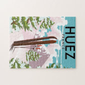 Huez Frankrijk Retro ski poster Legpuzzel (Horizontaal)