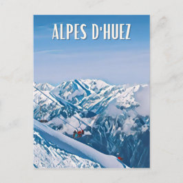 Huez Ski Alpe Briefkaart