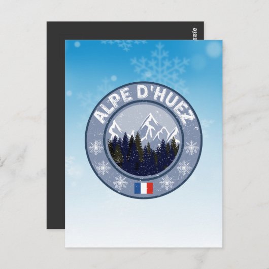 Huez Ski Alpe Briefkaart (Voorkant / Achterkant)