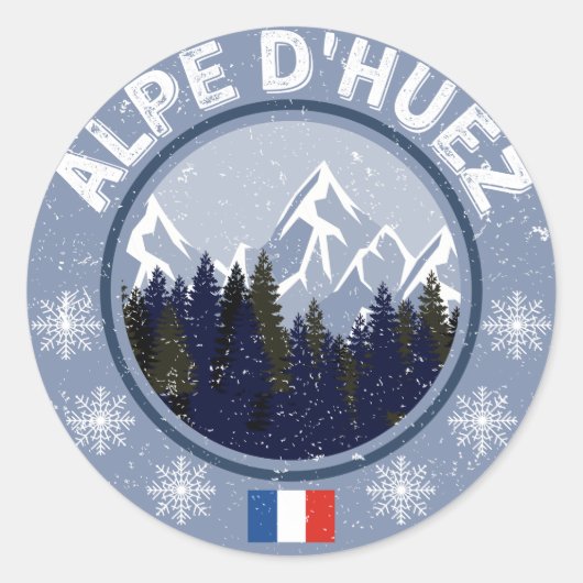 Huez Ski Resort Sticker Alp (Voorkant)