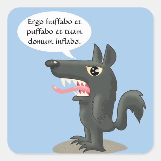 Huff en Puff Vierkante Sticker (Voorkant)