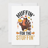 Huffin voor de Stuffin Grappige Thanksgiving Turki Kaart (Voorkant)