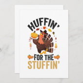 Huffin voor de Stuffin Grappige Thanksgiving Turki Kaart (Voorkant / Achterkant)