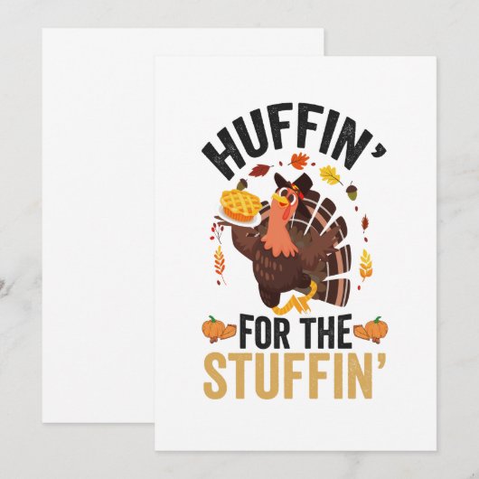 Huffin voor de Stuffin Grappige Thanksgiving Turki Kaart (Voorkant / Achterkant)
