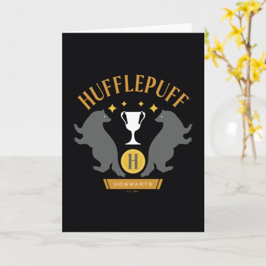 HUFFLEPUFF™ Badger en Cup House Pride Graphic Kaart (Gele Bloem)