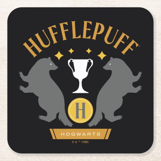 HUFFLEPUFF™ Badger en Cup House Pride Graphic Kartonnen Onderzetters (Voorkant)
