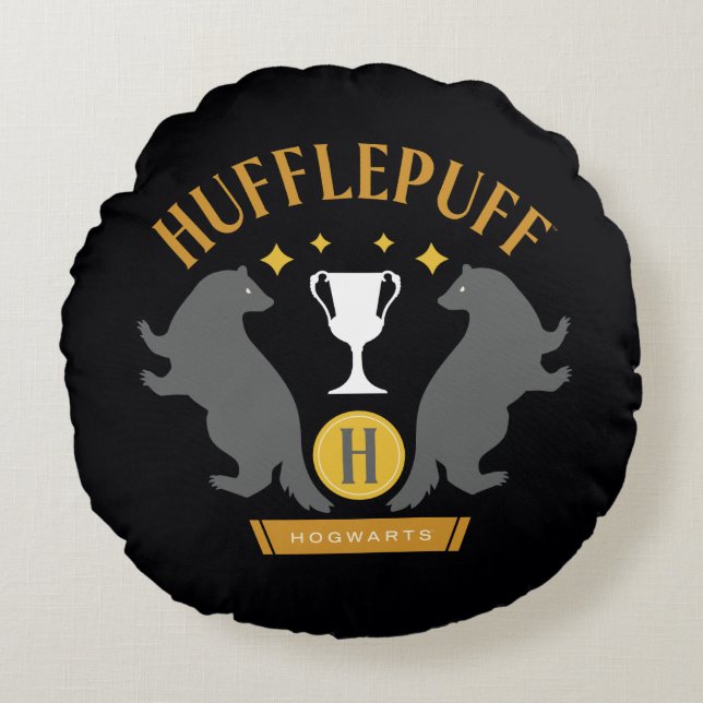 HUFFLEPUFF™ Badger en Cup House Pride Graphic Rond Kussen (Voorkant)