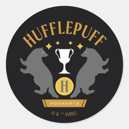 HUFFLEPUFF™ Badger en Cup House Pride Graphic Ronde Sticker (Voorkant)