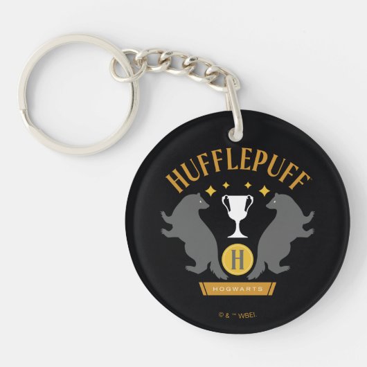 HUFFLEPUFF™ Badger en Cup House Pride Graphic Sleutelhanger (Voorkant)