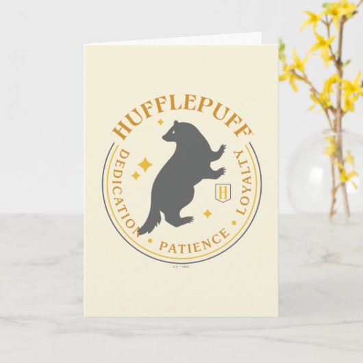 HUFFLEPUFF™ Badger House Pride Badge Kaart (Gele Bloem)