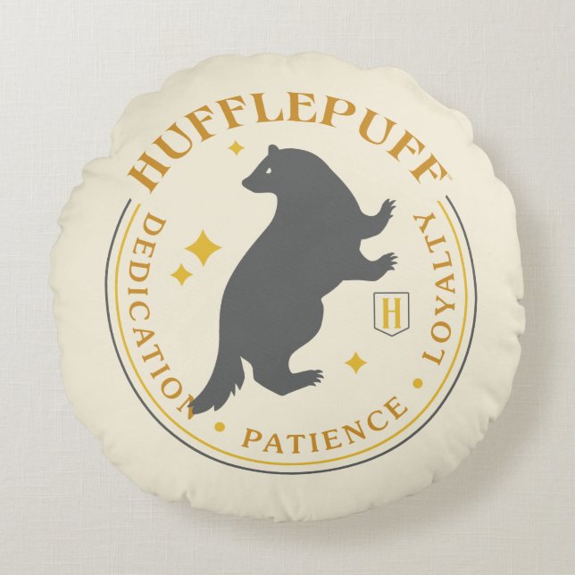 HUFFLEPUFF™ Badger House Pride Badge Rond Kussen (Voorkant)