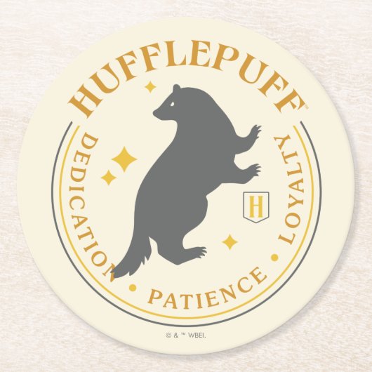 HUFFLEPUFF™ Badger House Pride Badge Ronde Kartonnen Onderzetter (Voorkant)