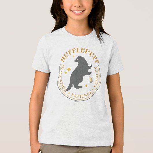 HUFFLEPUFF™ Badger House Pride Badge Tri-Blend Shirt (Voorkant)