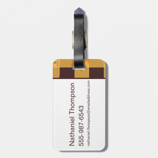 HUFFLEPUFF™ Check Pset Patroon Bagagelabel (Achterkant verticaal)