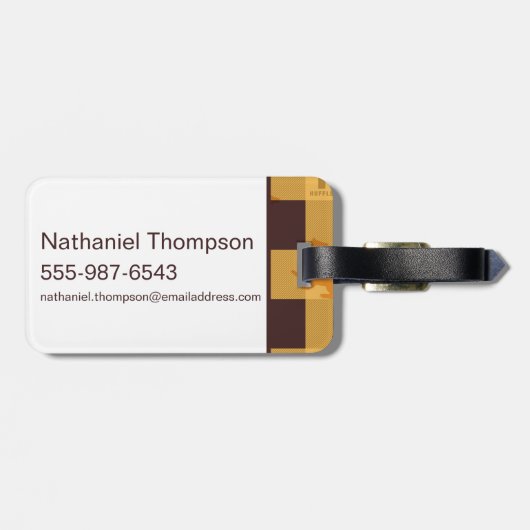 HUFFLEPUFF™ Check Pset Patroon Bagagelabel (Achterkant horizontaal)